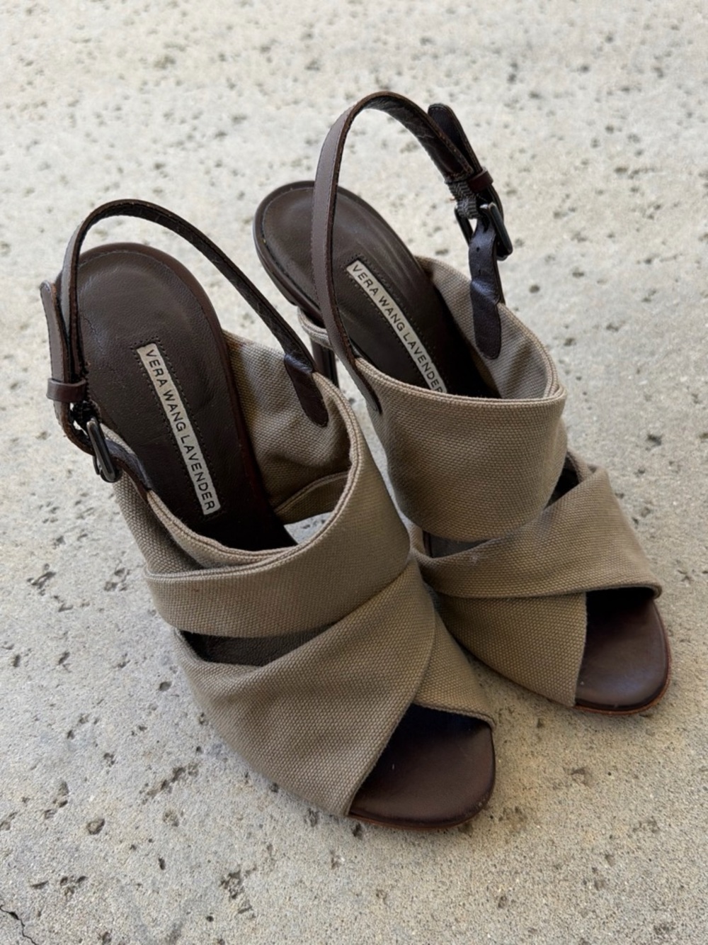 Vera wang Canvas Slingback Sandals